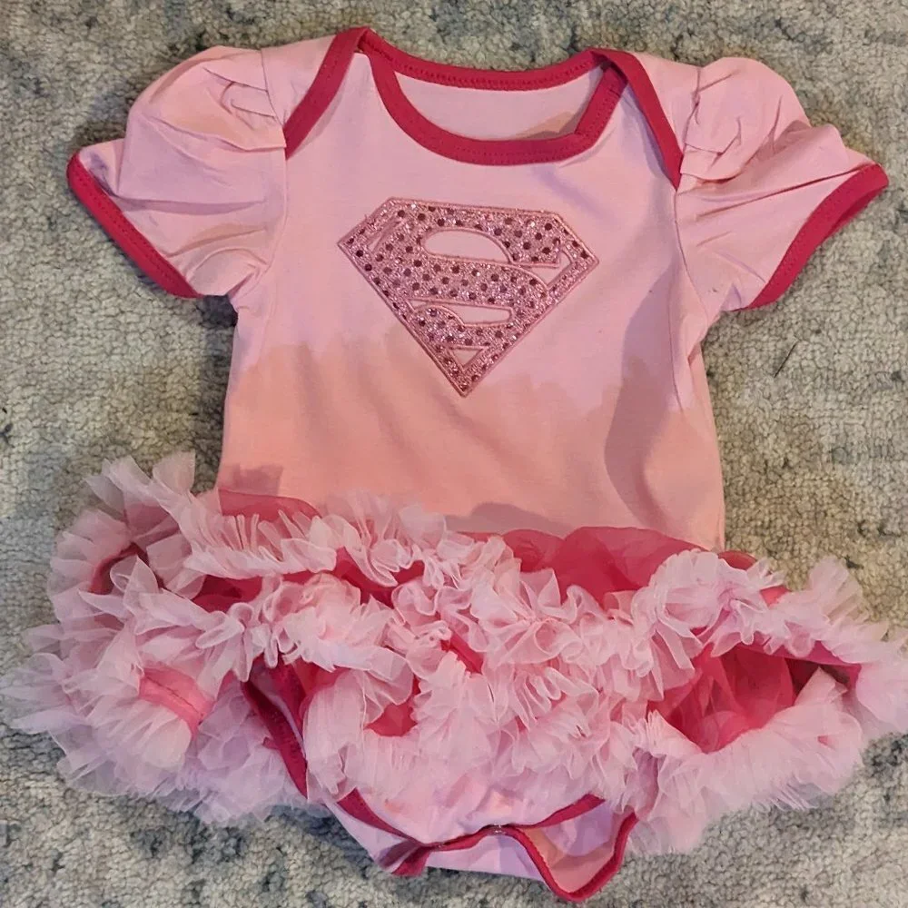 Baby Girls Pink Superman Halloween Costume Tutu Dress 12-18M NEW